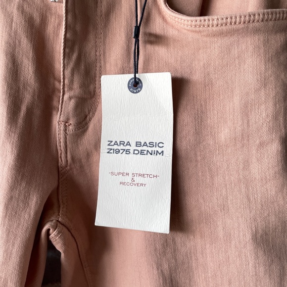 1399‎ NWT Zara Mid Rise Skinny Jeans Orange Peach Size 04 - Picture 4 of 7